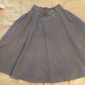 Blue & White Gingham A Line/ Circle Skirt Uniqlo